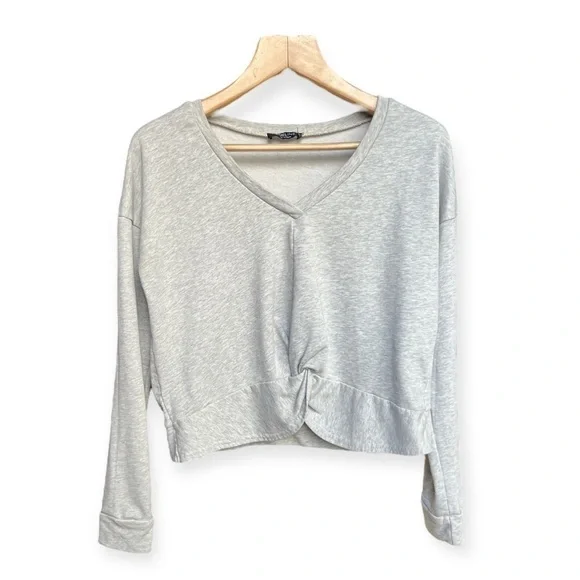 Adeline Women’s Cropped Grey Sweatshirt, Large - Picture 1 of 7